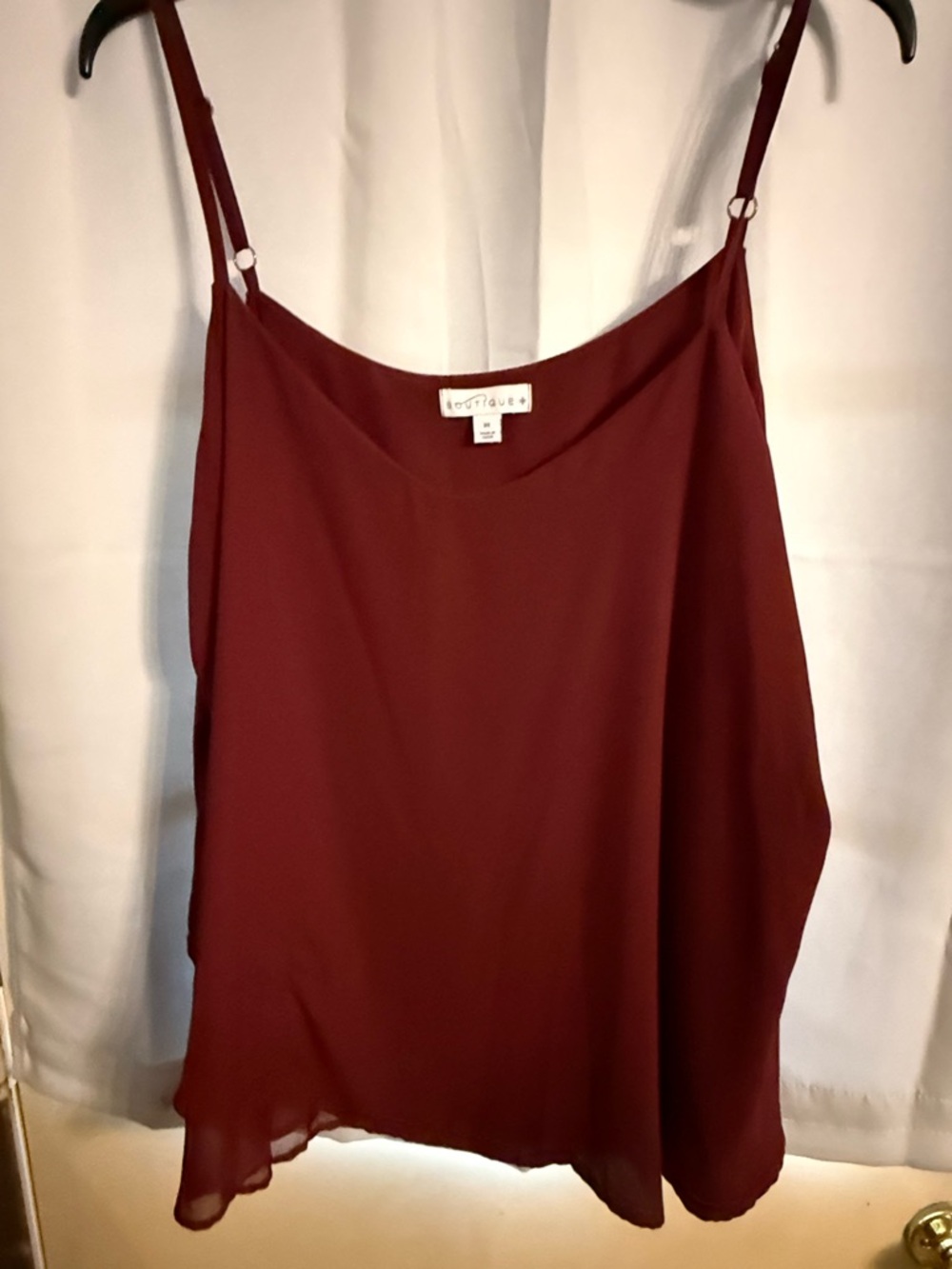 Boutique Burgundy Silk-Look Cami Top